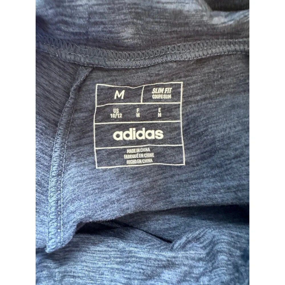 Adidas Girls' Heather Blue Melange Slim Fit Flare Leg Athletic Track Pants 10/12